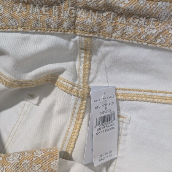 NWT AE | 90s Straight Leg Jeans in Yellow Floral (18/34) - Picture 6 of 14